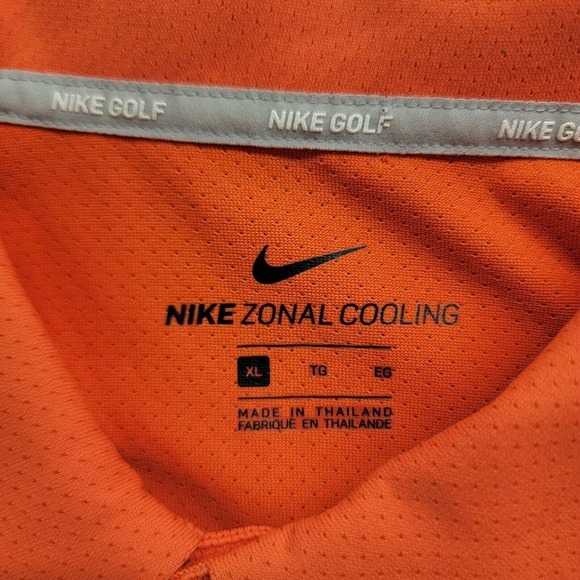 Nike Golf Mens Size XL Zonal Cooling Stripe Golf Polo Shirt AH8467 Peach Coral‎ - Picture 2 of 11